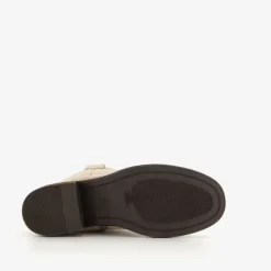 Harper Leren dames laarzen met hak beige