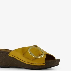 Hush Puppies Leren dames sandalen geel