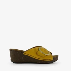 Hush Puppies Leren dames sandalen geel