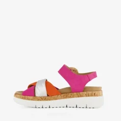 Hush Puppies Leren dames sandalen roze oranje Best