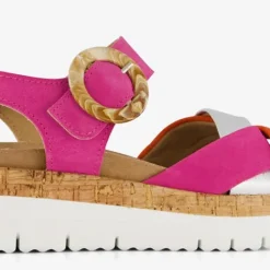 Hush Puppies Leren dames sandalen roze oranje Best