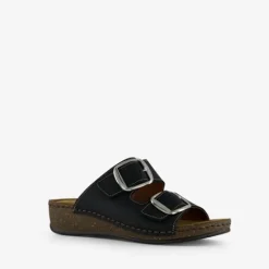 Hush Puppies Leren dames sandalen zwart