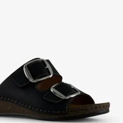 Hush Puppies Leren dames sandalen zwart