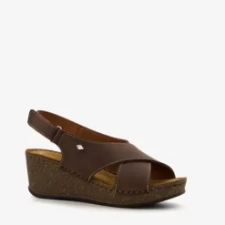 Hush Puppies Leren dames sleehak sandalen bruin Discount