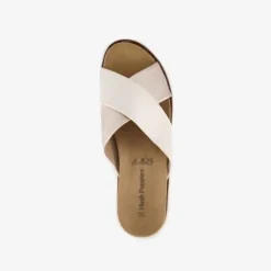 Hush Puppies Leren dames slippers beige