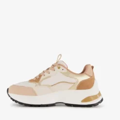 Harper Leren dames sneakers beige goud New