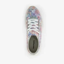 Hush Puppies Leren dames sneakers met bloemenprint