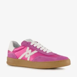 Hush Puppies Leren dames sneakers metallic roze Outlet