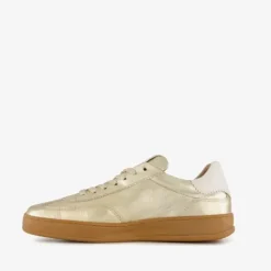 Hush Puppies Leren dames sneakers metallic goud