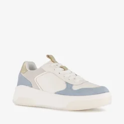 Hush Puppies Leren dames sneakers wit blauw Clearance