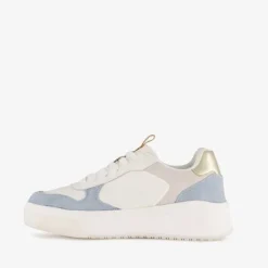 Hush Puppies Leren dames sneakers wit blauw Clearance