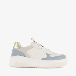 Hush Puppies Leren dames sneakers wit blauw Clearance