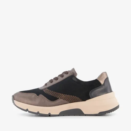 Hush Puppies Leren dames sneakers zwart bruin Outlet