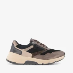 Hush Puppies Leren dames sneakers zwart bruin Outlet