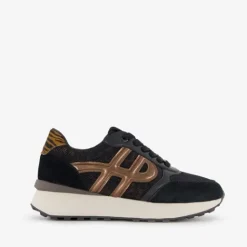 Hush Puppies Leren dames sneakers zwart brons Clearance