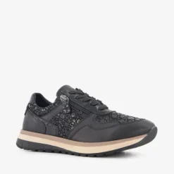 Hush Puppies Leren dames sneakers zwart Best
