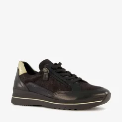 Hush Puppies Leren dames sneakers zwart goud Discount