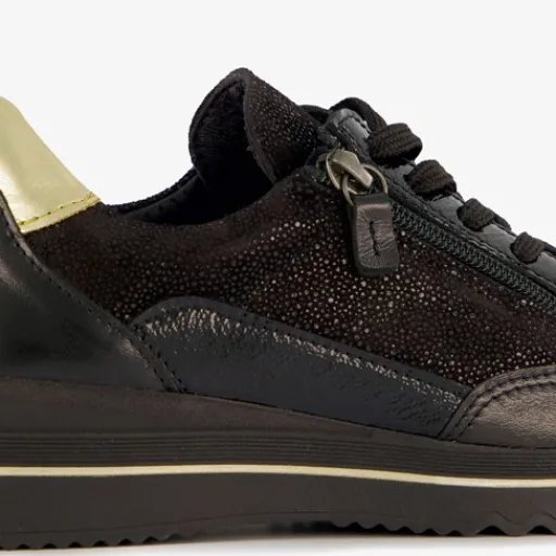 Hush Puppies Leren dames sneakers zwart goud Discount