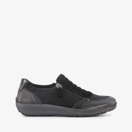 Natuform Leren dames sneakers zwart