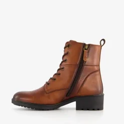 Hush Puppies Leren dames veterboots cognac Outlet