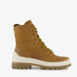 Be Mine Leren dames veterboots cognac Best