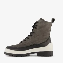 Be Mine Leren dames veterboots grijs Online