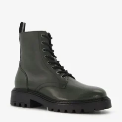 Harper Leren dames veterboots groen Sale