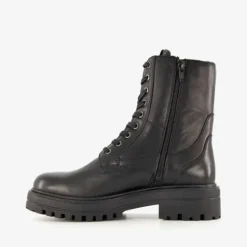 Harper Leren dames veterboots zwart Outlet