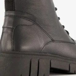 Hush Puppies Leren dames veterboots zwart Clearance