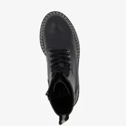 Harper Leren dames veterboots zwart Clearance