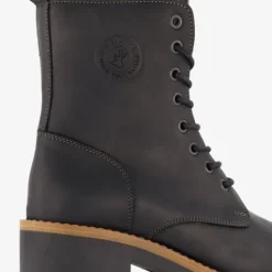 Output Leren dames veterboots zwart Clearance