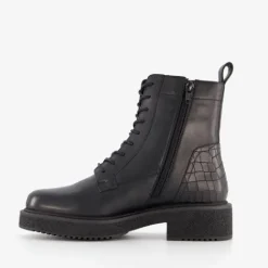 Harper Leren dames veterboots zwart Online