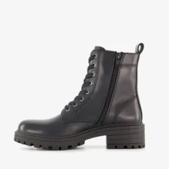 Hush Puppies Leren dames veterboots zwart Online