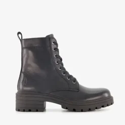 Hush Puppies Leren dames veterboots zwart Online