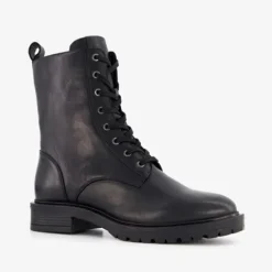 Harper Leren dames veterboots zwart Online