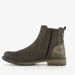 Blue Box Leren heren chelsea boots grijs Sale