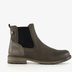 Blue Box Leren heren chelsea boots grijs Sale