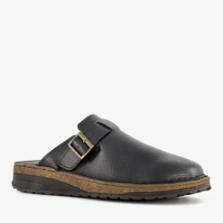 Hush Puppies Leren heren pantoffels zwart Clearance