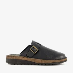 Hush Puppies Leren heren pantoffels zwart Clearance