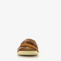 Van Beers Leren heren slippers bruin Sale