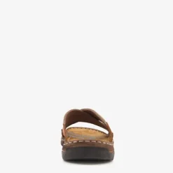 Van Beers Leren heren slippers cognac bruin Discount