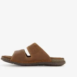 Van Beers Leren heren slippers cognac bruin Best