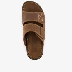 Van Beers Leren heren slippers cognac bruin Best