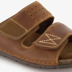 Van Beers Leren heren slippers cognac bruin Best