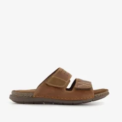 Van Beers Leren heren slippers cognac bruin Best