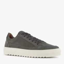 Van Beers Leren heren sneakers antraciet Discount