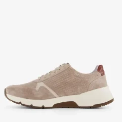 Hush Puppies Leren heren sneakers beige met rits Discount
