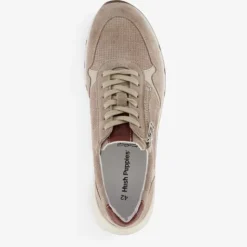 Hush Puppies Leren heren sneakers beige met rits Discount