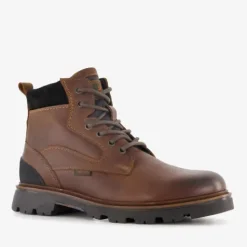 Output Leren heren veterboots bruin Clearance