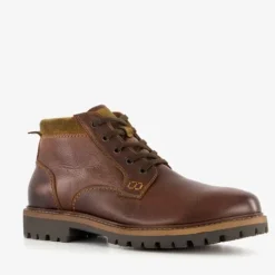Van Beers Leren heren veterboots bruin Sale